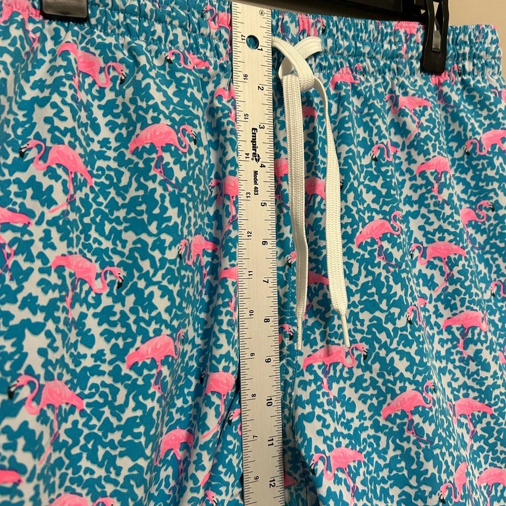 Chubbies Swim Trunks Mens XL Blue Pink Flamingo 7